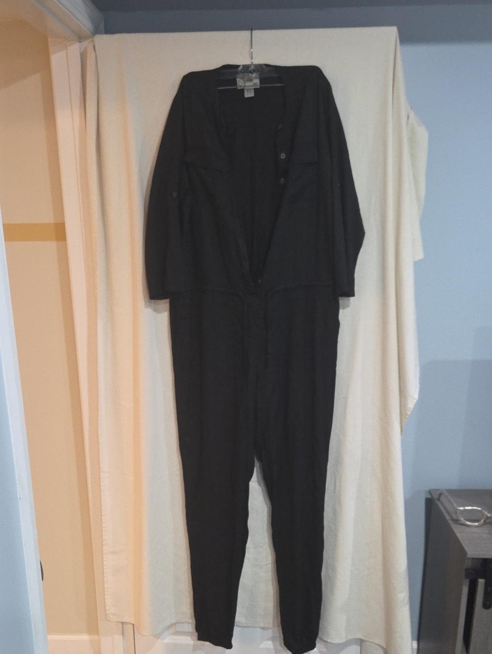 Black Long-Sleeve Women's Jumpsuit by (unbranded)
